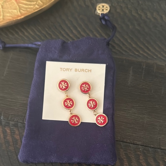 Tory Burch Red and Gold Resin Earrings - RARE!!! - Picture 6 of 6